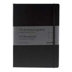PU Notebook A5 olinjerad Svart